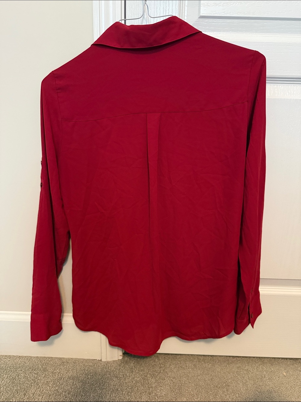 Express Women’s Deep Red Button-Down Shirt - Picture 3 of 4